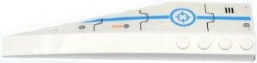 Lego Wedge 12 x 3 Right with Vent, Blue Stripe and Blue Target Pattern (Sticker) - Set 70709