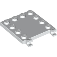 Lego Plate Special 4 x 4 with Studs on Edges and Clips Horizontal / White