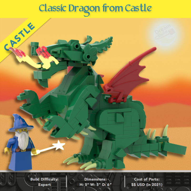 Lego Classic Castle Dragon - Brick Built part 6129c02
