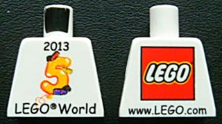 Lego Torso LEGO World Denmark 2013 and Number 5 Pattern / White