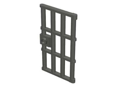 Lego Door 1 x 4 x 6 Barred with Stud Handle / Pearl Dark Gray