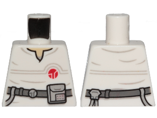 Lego Torso SW Jumpsuit with Dark Bluish Gray Belt and Red Insignia Pattern (Cloud Car Pilot) / White