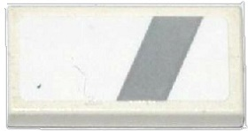 Lego Tile 1 x 2 with Slanted Light Bluish Gray Stripe Pattern (Sticker) - Set 75912 / White