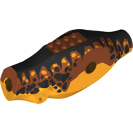 Lego Animal Body Part, Dinosaur, Tyrannosaurus Rex Body with Dark Orange Top, Black Stripes and Spots Print