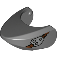 Lego Animal Body Part, Shark Head with Rounded Nose with Metal Patch Print