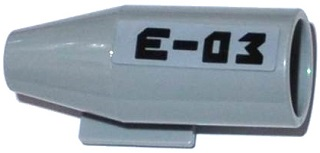 Lego Engine, Smooth Large, 2 x 2 Thin Top Plate with 'E-03' Pattern Model Right (Sticker) - Set 60093 / Light Bluish Gray