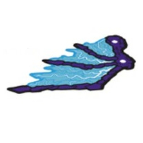 Lego Wing, with Dark Purple Bony Spines and Light Aqua Electric Veins Print