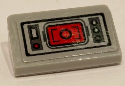 Lego Slope 30 1 x 2 x 2/3 with Control Panel with Buttons and Red Target Screen Pattern (Sticker) - Set 75201