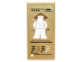 Lego Tile 1 x 2 with Ninjago Trading Card Game Sensei Wu Pattern (Sticker) - Set 70751