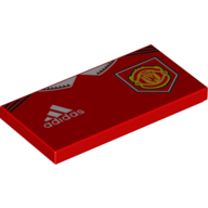 Lego Tile 2 x 4 with 'Adidas', Manchester Symbol Print