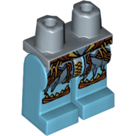Lego Hips and Medium Azure Legs with Dark Brown Decorations print