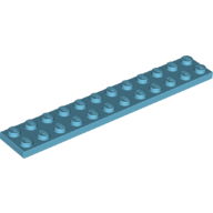 Lego Plate 2 x 12 / Medium Azure