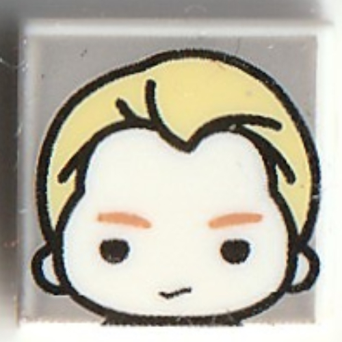 Lego Tile 1 x 1 with Draco Malfoy Print