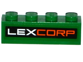 Lego Brick 1 x 4 with 'LEXCORP' Pattern (Sticker) - Set 76046