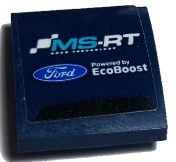 Lego Slope, Curved 2 x 2 x 2/3 with 'MS-RT', Ford Logo and 'Powered by EcoBoost' Pattern (Sticker) - Set 75885 / Dark Blue