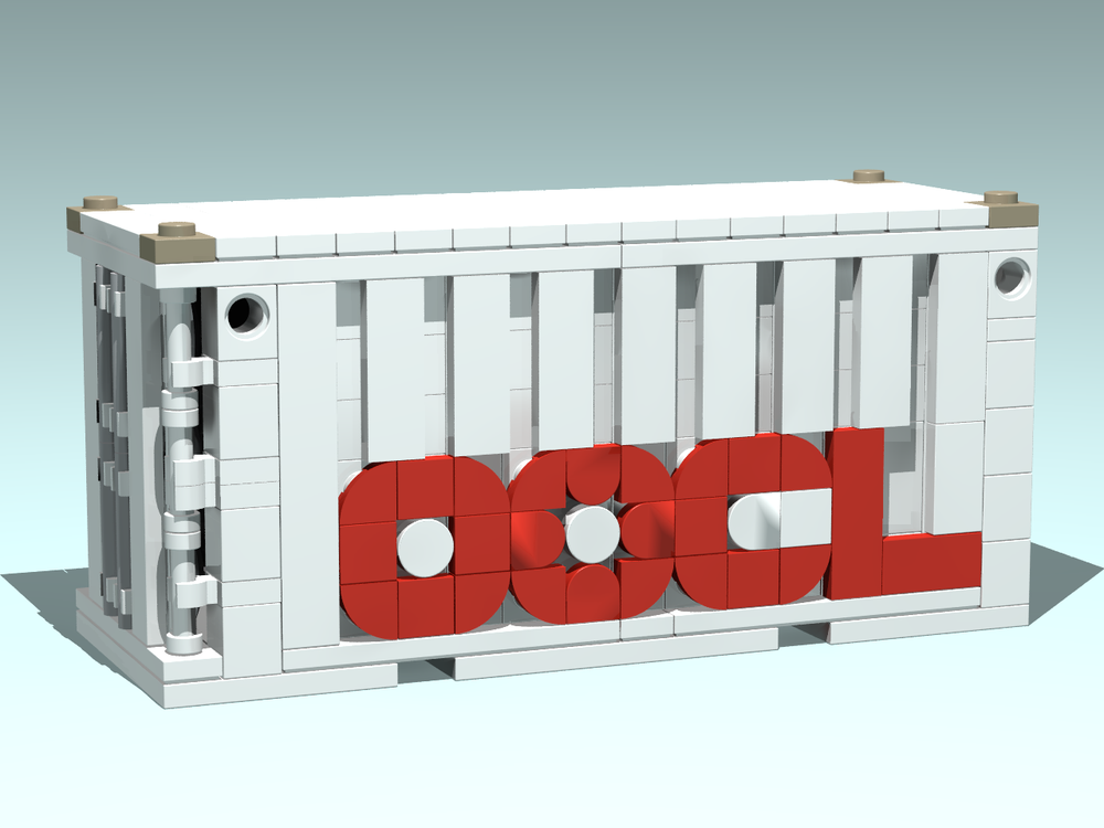 Lego Shipping Container 20ft - 16 stud - White OOCL