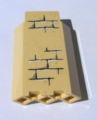 Lego Panel 3 x 3 x 6 Corner Wall without Bottom Indentations with Bricks Pattern 3 (Sticker) - Sets 4842 / 4867 / Tan
