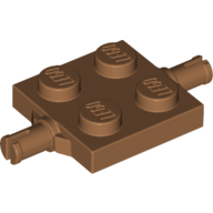 Lego Plate Special 2 x 2 with Wheel Holders / Medium Nougat