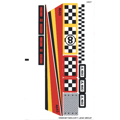 Lego Sticker Sheet for Set 4643-1 / [No Color/Any Color]