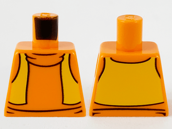Lego Torso Turtleneck with Bright Light Orange Vest Pattern / Orange