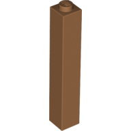 Lego Brick 1 x 1 x 5 with Solid Stud / Medium Nougat