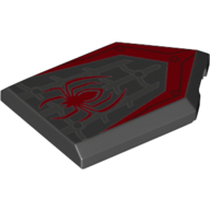 Lego Tile Special 2 x 3 Pentagonal with Red Spider and Webbing Print