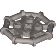 Lego Plate Special 2 x 2 with Bar Frame Octagonal, Reinforced, Completely Round Studs / Flat Silver