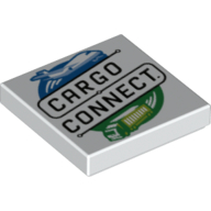 Lego Tile 2 x 2 with 'CARGO CONNECT' Print