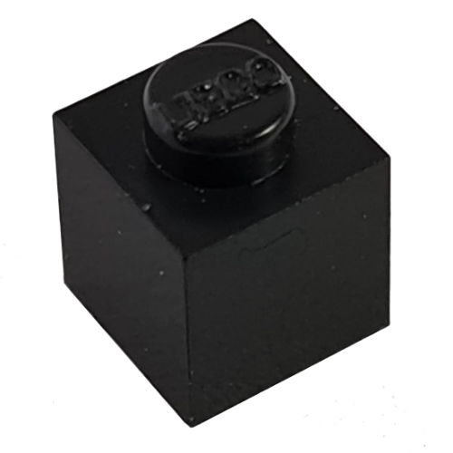 Lego Modulex Brick 1 x 1 with LEGO on Stud / Modulex Black