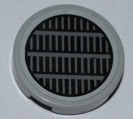Lego Tile, Round 2 x 2 with SW Millennium Falcon Grille Pattern (Sticker) - Set 7965 / Light Bluish Gray