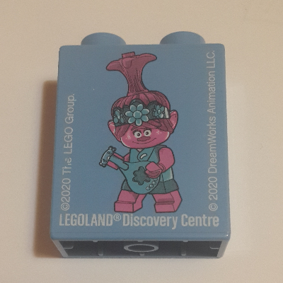 Lego Duplo Brick 1 x 2 x 2 with Poppy, 'LEGOLAND Discovery Center 2020' Print