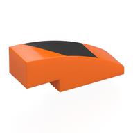 Lego Brick Curved 3 x 1 No Studs with Black Shape Print