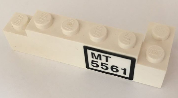 Lego Stickered Assembly 6 x 2 x 1 1/3 with Black 'MT 5561' Pattern (Sticker) - Set 5561