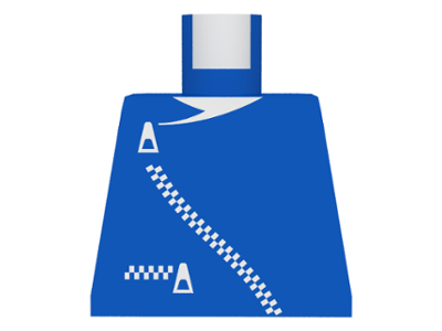 Lego Torso Jacket with White Zippers and Neck Pattern / Blue