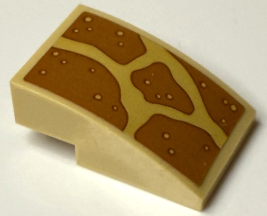 Lego Slope, Curved 3 x 2 with Medium Nougat Stones and Dots Pattern (Sticker) - Set 43231