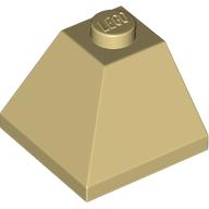 Lego Brick Sloped 45° 2 x 2 Double Convex / Tan