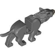 Lego Creature Body Part, Warg Body with Dark Brown Nose Print / Dark Bluish Gray