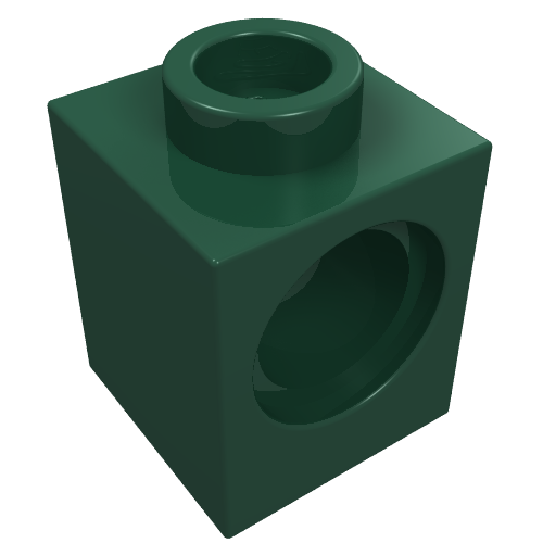 Lego Technic Brick 1 x 1 with Pin Hole / Dark Green