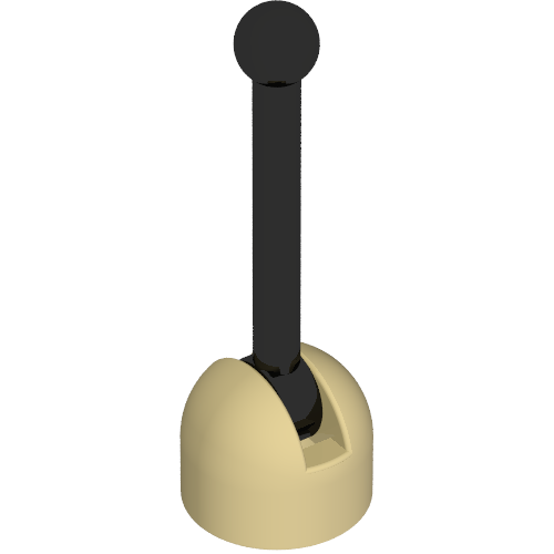 Lego Lever Small Base with Black Lever / Tan