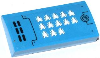 Lego Slope, Curved 2 x 4 x 2/3 with Bottom Tubes with Vents, 13 White Flies and Screw Pattern Model Right Side (Sticker) - Set 70709