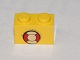 Lego Brick 1 x 2 with Life Preserver Pattern (Sticker) - Set 369 / Yellow