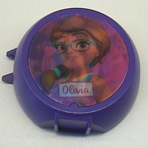 Lego Pod, Round, Half Front with Friends Olivia Sticker