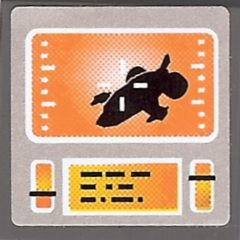 Lego Tile 2 x 2 with Orange Screen and Crosshairs Pattern (Sticker) - Set 8970 / Dark Bluish Gray