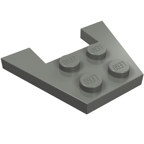 Lego Wedge Plate 3 x 4 without Stud Notches / Dark Bluish Gray