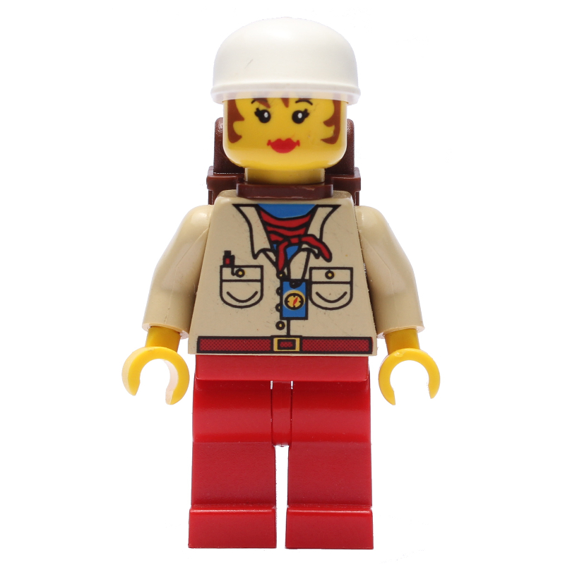 Lego Actress - Pippin Read, Red Leg, Brown Backpack