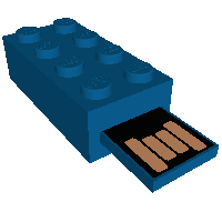 Lego Electric Brick 2 x 4 with USB Flash Drive 16GB / Blue
