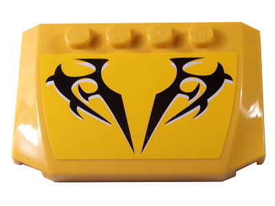 Lego Wedge 4 x 6 x 2/3 Triple Curved with Black and White Tribal Pattern (Sticker) - Set 8183