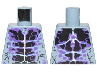Lego Torso Black and Dark Purple Rock Veins Pattern / Sand Blue