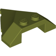 Lego Brick Wedged, Sloped 4 x 4 Pointed / Olive Green