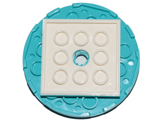 Lego Turntable 6 x 6 x 2/3 with White Square Base, Free-Spinning (11213 / 61485)